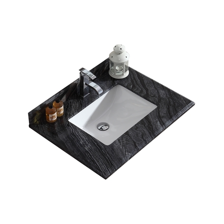LAVIVA Black Wood Countertop, 30", Single Hole with Rectangle Sink 313SQ1H-30-BW